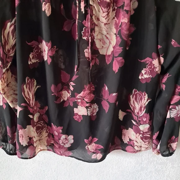 George Purple Floral long Sleeve Blouse - Picture 3 of 7